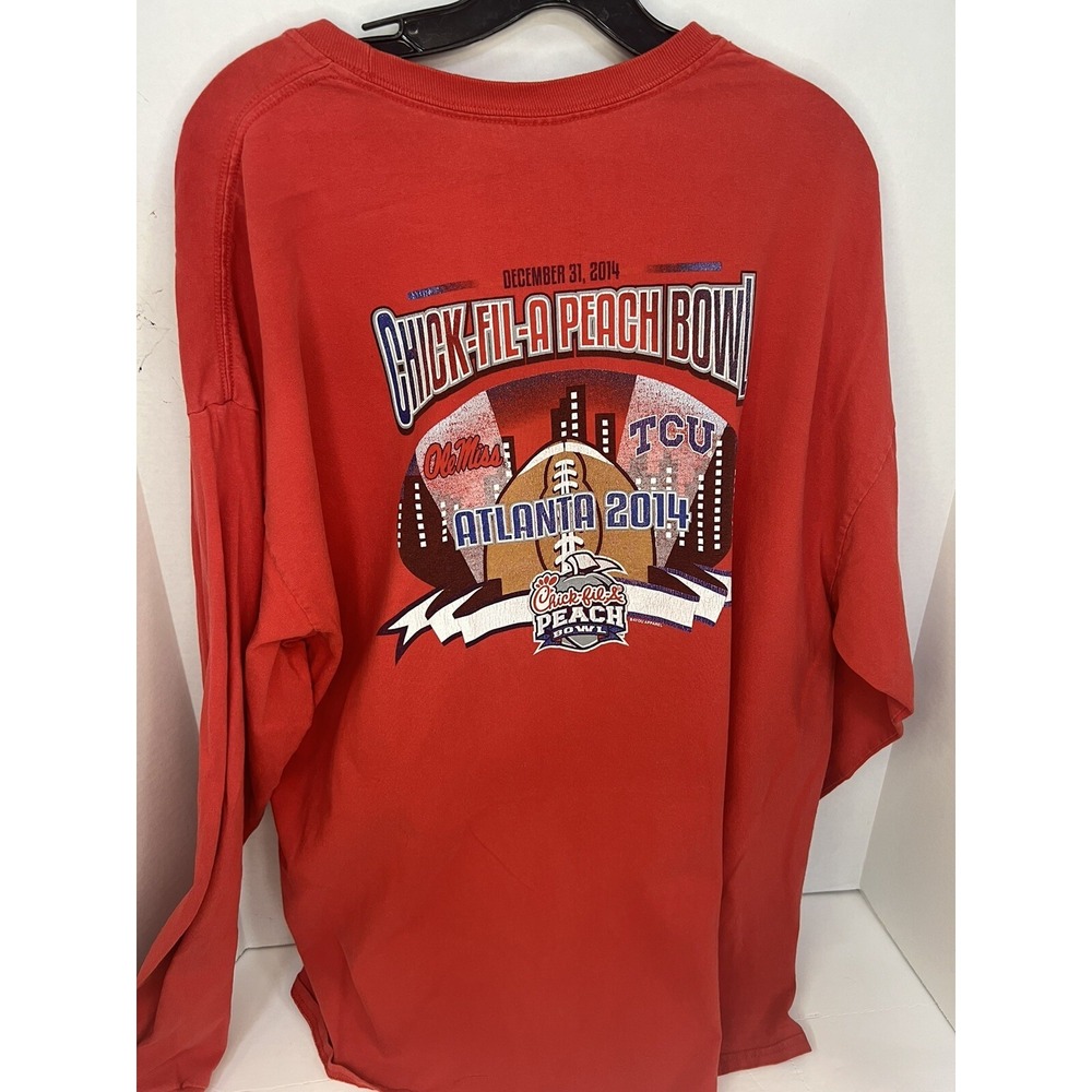 2014 Chick-Fil-A Peach Bowl Gildan Shirt Mens 2XL Red Long Sleeve T-shirt